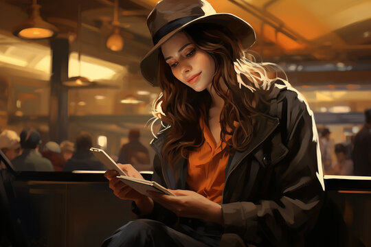 A stoic traveler faces a flight delay with patience and uses the extra time to read and reflect. Generative AI