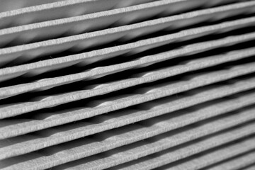 Texture of paper air filter. Macro. Close up