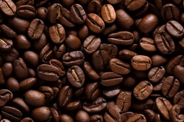 Naklejka premium Seamless coffee bean texture and background, tile. Generative AI.