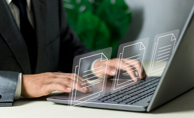 Online documentation database, document management concept.ERP.