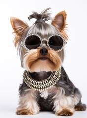 yorkshire terrier with glasses