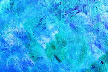 Obraz premium Green Blue Abstract Oil on Canvas - Vibrant Contemporary Art Texture Background