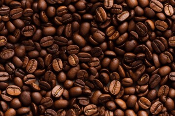Fototapeta premium Seamless coffee bean texture and background, tile. Generative AI.
