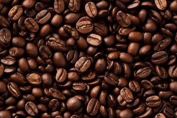 Seamless coffee bean texture and background, tile. Generative AI.