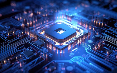 Obraz premium Central Computer Processors CPU 3D design concept. Generative AI.