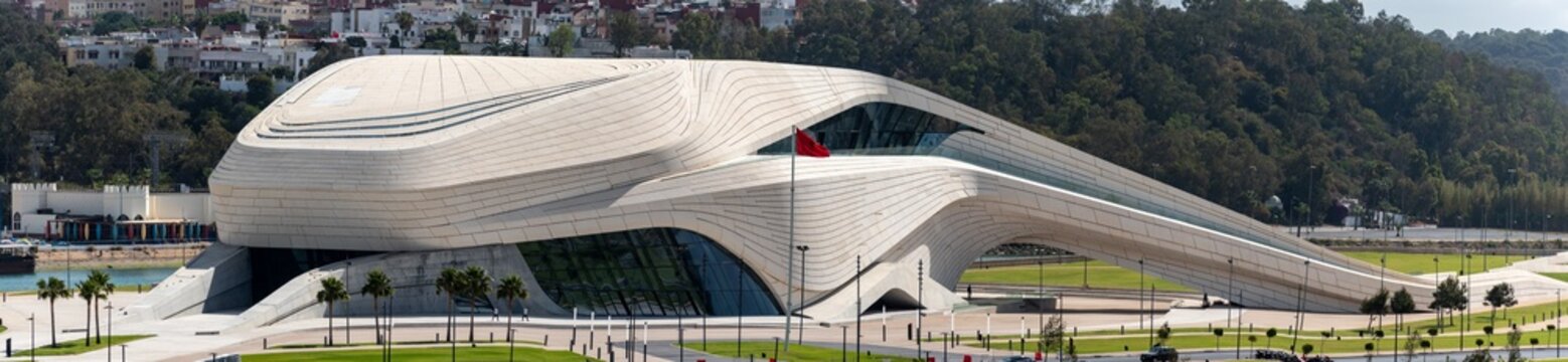 RABAT, MOROCCO - APRIL 09, 2023 - The Grand Theater of Rabat in the new arising district with modern buildings