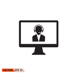 Icon vector graphic of monitor