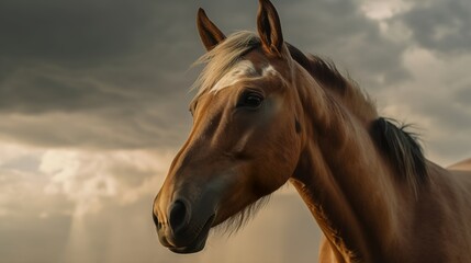 Obraz na płótnie Canvas Portrait of a horse, Generative AI