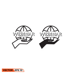 Icon vector graphic of world webinar
