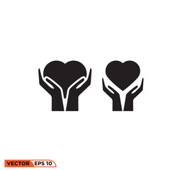 Icon vector graphic of hand love