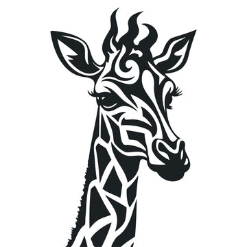 Giraffe animal illustration, nature conservation vector. EPS 10