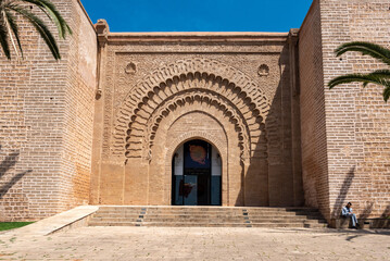 Fototapeta na wymiar Scenic gate Bab Rouah in the city center of Rabat, today an art gallery