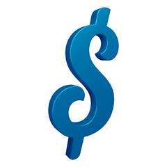 3D blue dollar symbol or icon design