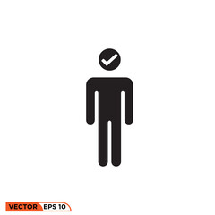 Icon vector graphic of approve man