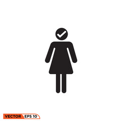 Icon vector graphic of woman approve