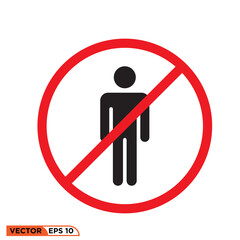 Icon vector graphic of men are prohibited