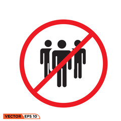 Icon vector graphic of gathering is prohibited