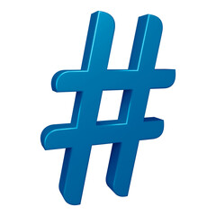 3D blue hashtag symbol or icon design