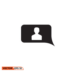 Icon vector graphic of comment men