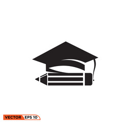 Hat graduation icon vector graphic element template
