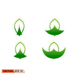 Leaf icon vector graphic element template illustration 