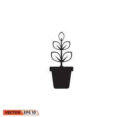 Potted Plant icon vector graphic element template