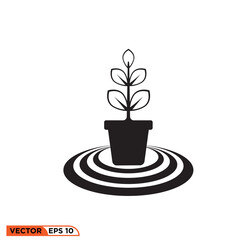 Potted Plant icon vector graphic element template