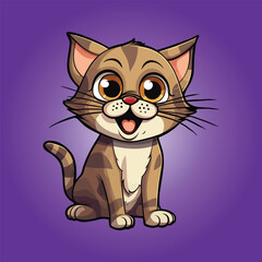Brown baby cute cat children cartoon