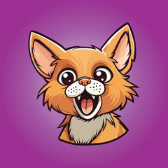 Orange cat happy cartoon illustration