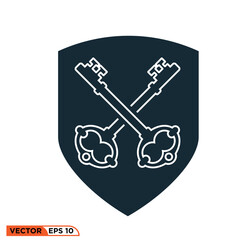 Key shield icon vector graphic of template 