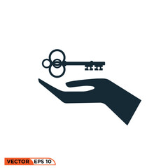 Hand key icon vector graphic of template 