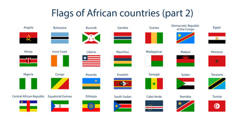 Flags of the countries of the world. Flags of African countries, part 2. Geography, atlas, world, travel
