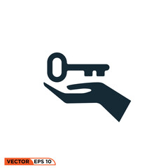 Hand key icon vector graphic of template 