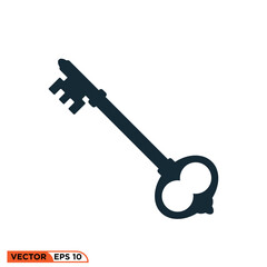 Key icon vector graphic of template illustration art