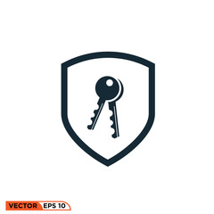 Key shield icon vector graphic of template 