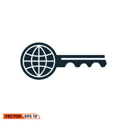  Key World icon vector graphic of template 