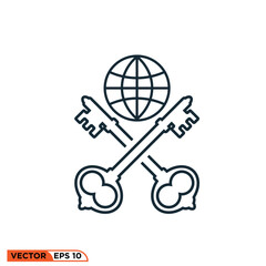  Key World icon vector graphic of template 