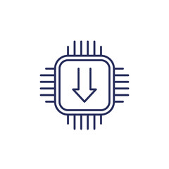 firmware update line icon, vector