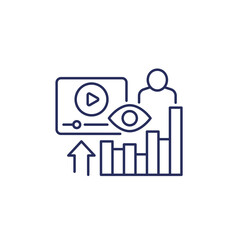 Views analytics and metrics line icon