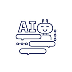 AI chat bot icon, Artificial intelligence line vector