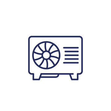 heat pump line icon, vector