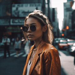 Obraz premium woman walking on the street