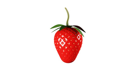 strawberry isolated on white background, png image,3d rendering.3d illustration