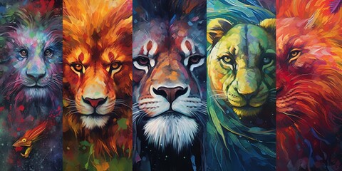 Animals abstract wallpaper with colorful background