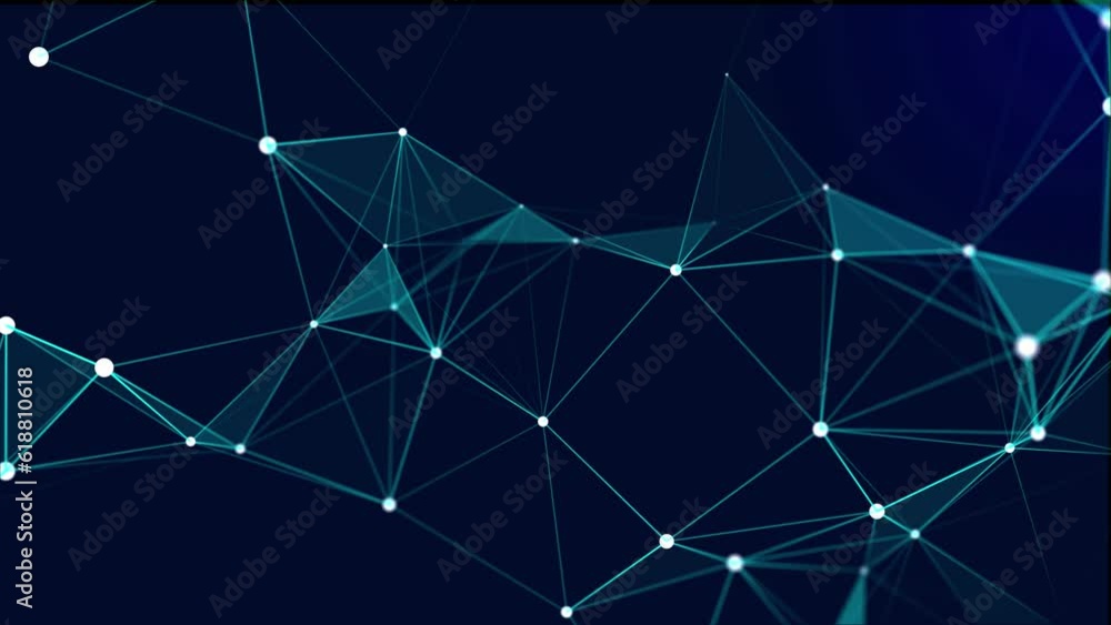 Poster 3d network connection structure consisting of lines and points. abstract technology background. 3d r