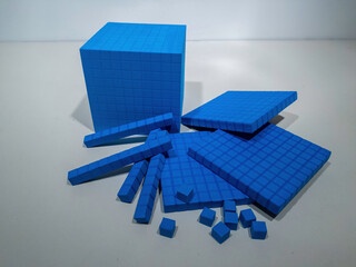 Math manipulatives isolated on white background