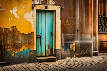 Velha porta de madeira na rua da velha Havana, Cuba.  Estilo vintage.