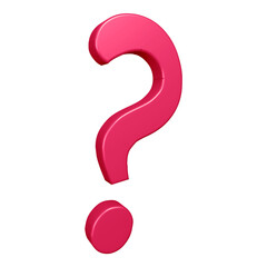 3D pink question mark or icon design