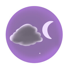 moon and cloud