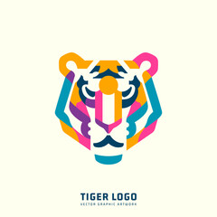 Colorful Tiger Vector Logo